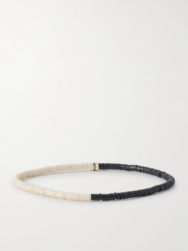 14-Karat Gold, Diamond and Stone Beaded Bracelet - BK