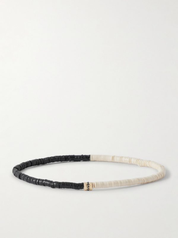 14-Karat Gold, Diamond and Stone Beaded Bracelet