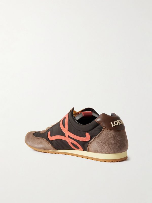 Ballet Runner 2.0 Logo-Appliquéd Shell, Suede and Leather Sneakers - BK Ballet Runner 2.0 Logo-Appliquéd Shell, Suede and Leather Sneakers - BK