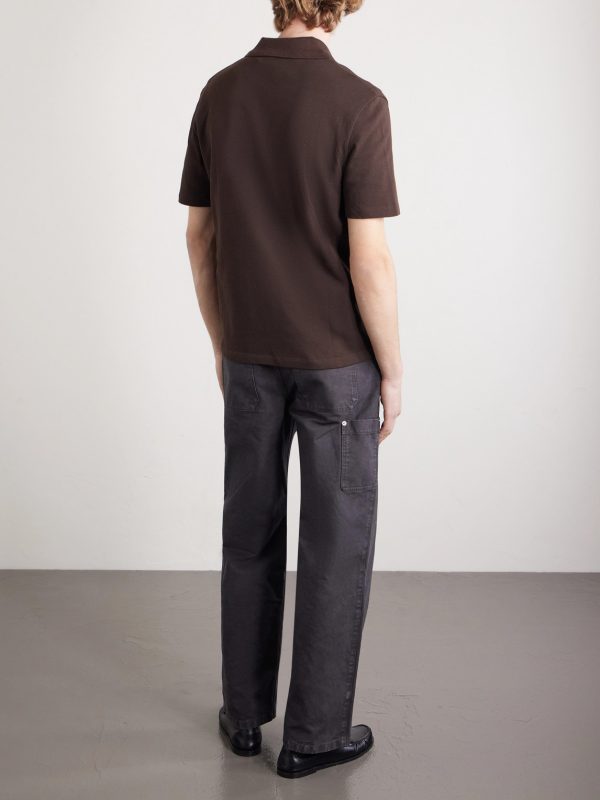 Slim-Fit Logo-Embroidered Cotton-Piqué Polo Shirt - BK