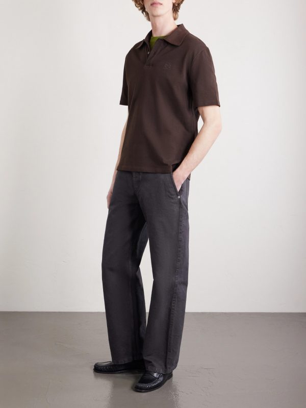 Slim-Fit Logo-Embroidered Cotton-Piqué Polo Shirt - OU