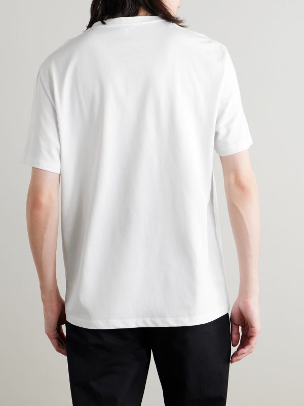 Logo-Embroidered Cotton-Blend Jersey T-Shirt - BK Logo-Embroidered Cotton-Blend Jersey T-Shirt - BK