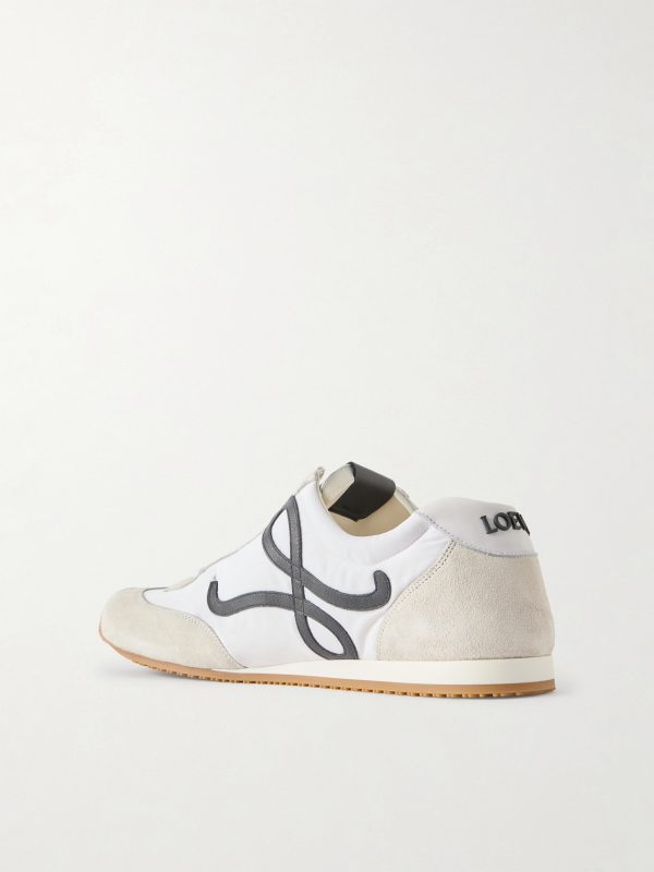 Ballet Runner 2.0 Logo-Appliquéd Shell, Suede and Leather Sneakers - BK