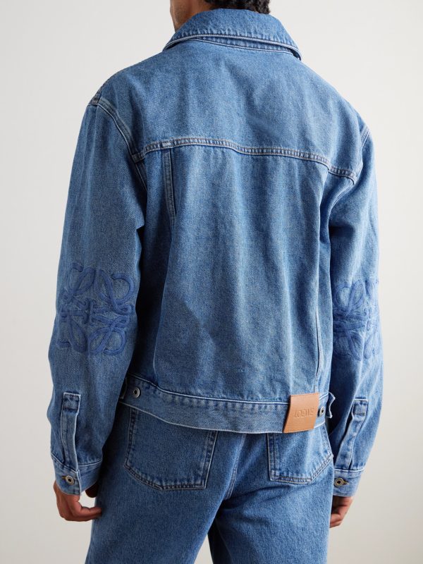 Anagram Embroidered Denim Jacket - BK