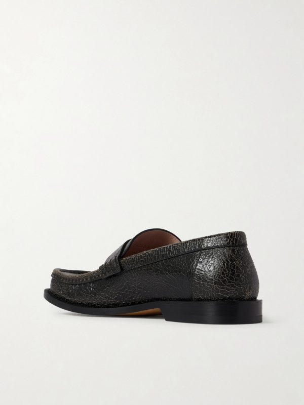 Campo Cracked-Leather Loafers - BK