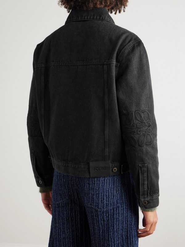 Anagram Logo-Appliquéd Denim Jacket - BK Anagram Logo-Appliquéd Denim Jacket - BK