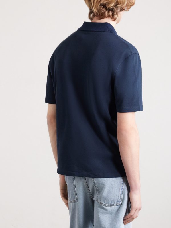 Slim-Fit Logo-Embroidered Cotton-Piqué Polo Shirt - BK