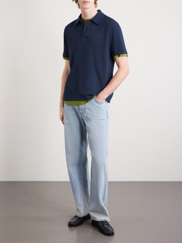 Slim-Fit Logo-Embroidered Cotton-Piqué Polo Shirt - OU