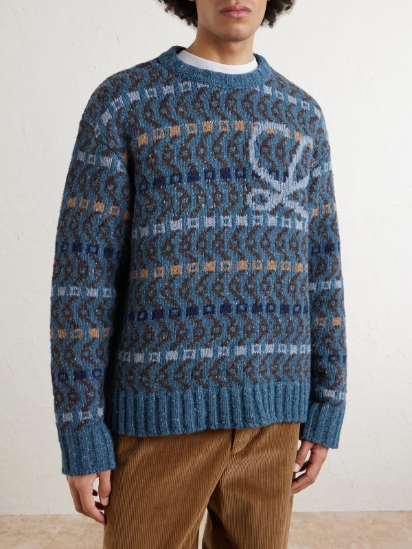 Logo-Intarsia Wool-Blend Sweater - FR Logo-Intarsia Wool-Blend Sweater - FR