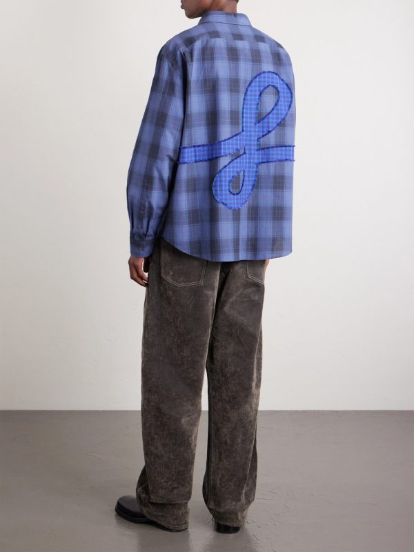 Logo-Appliquéd Checked Cotton Shirt - BK