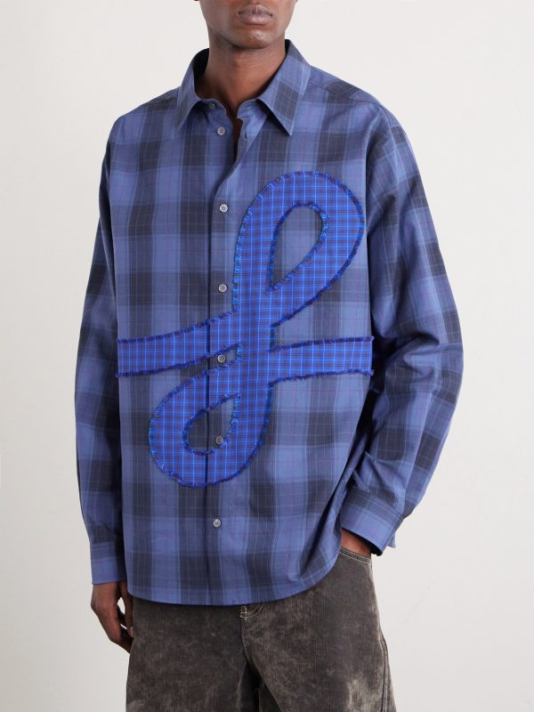 Logo-Appliquéd Checked Cotton Shirt - FR