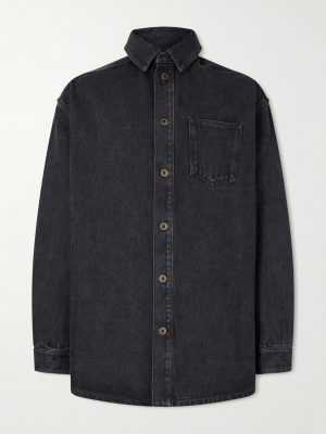 Anagram Logo-Embroidered Denim Overshirt Anagram Logo-Embroidered Denim Overshirt