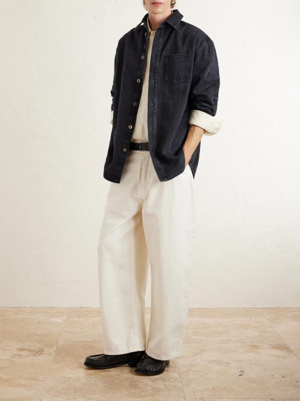 Anagram Logo-Embroidered Denim Overshirt - OU