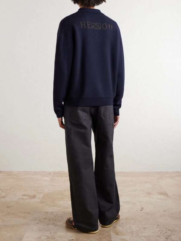 Wool-Blend Polo Sweater - BK