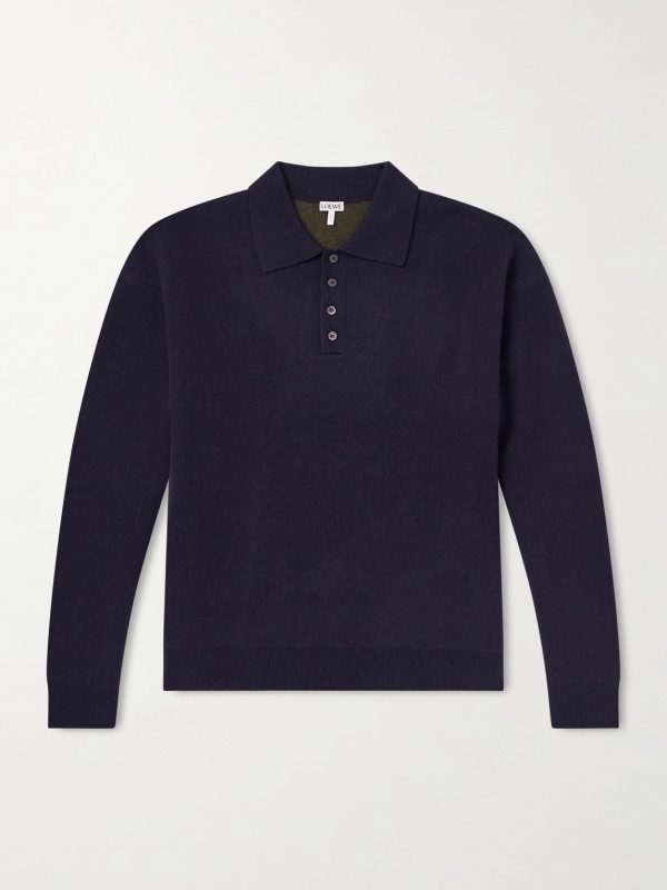 Wool-Blend Polo Sweater