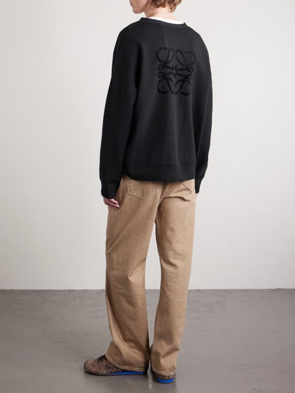 Anagram-Jacquard Wool-Blend Cardigan - BK Anagram-Jacquard Wool-Blend Cardigan - BK