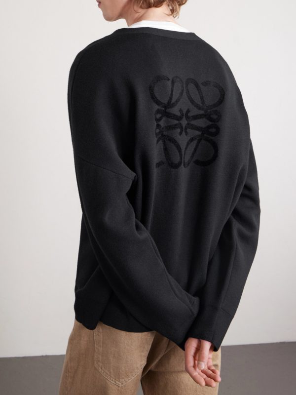Anagram-Jacquard Wool-Blend Cardigan - CU Anagram-Jacquard Wool-Blend Cardigan - CU