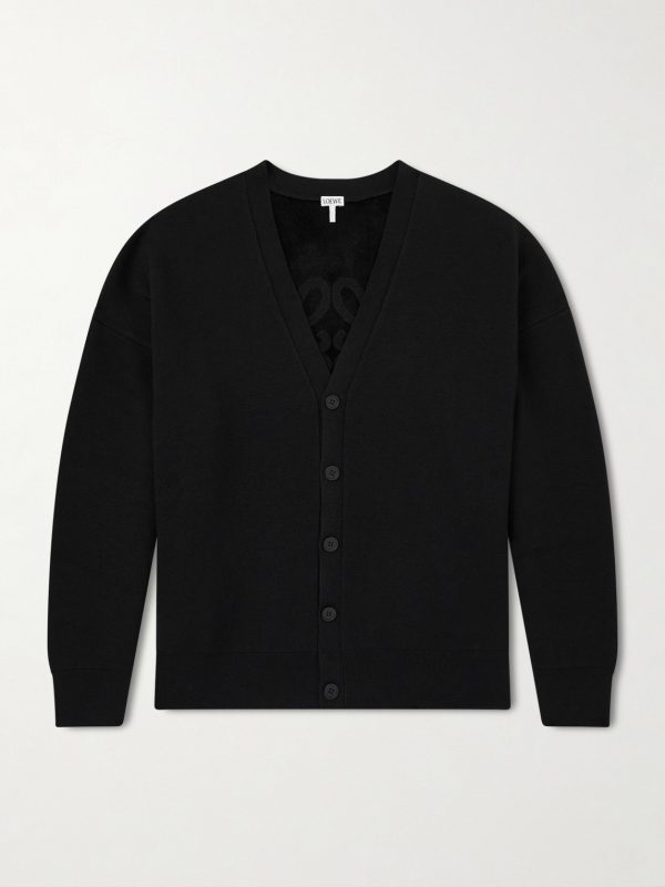 Anagram-Jacquard Wool-Blend Cardigan Anagram-Jacquard Wool-Blend Cardigan