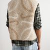 Leather-Trimmed Printed Fleece Gilet - BK