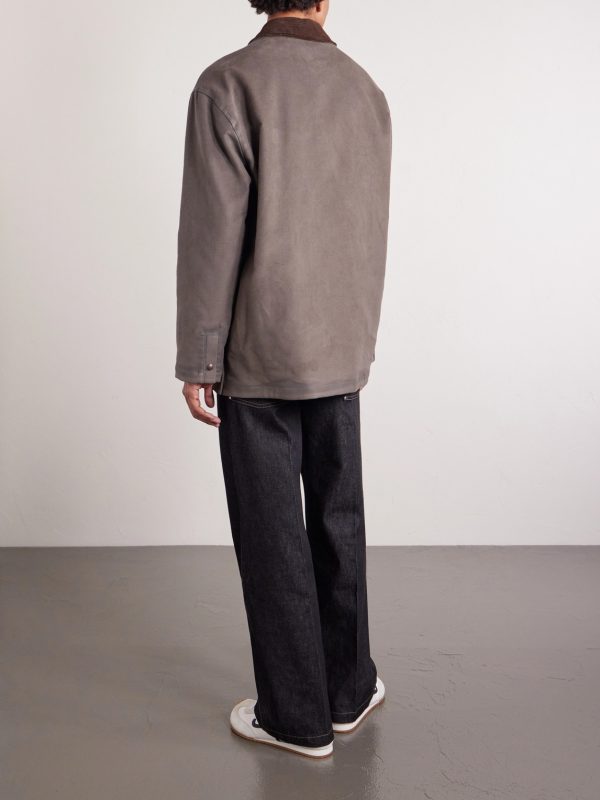 Logo-Appliquéd Corduroy-Trimmed Woven Overshirt - BK Logo-Appliquéd Corduroy-Trimmed Woven Overshirt - BK
