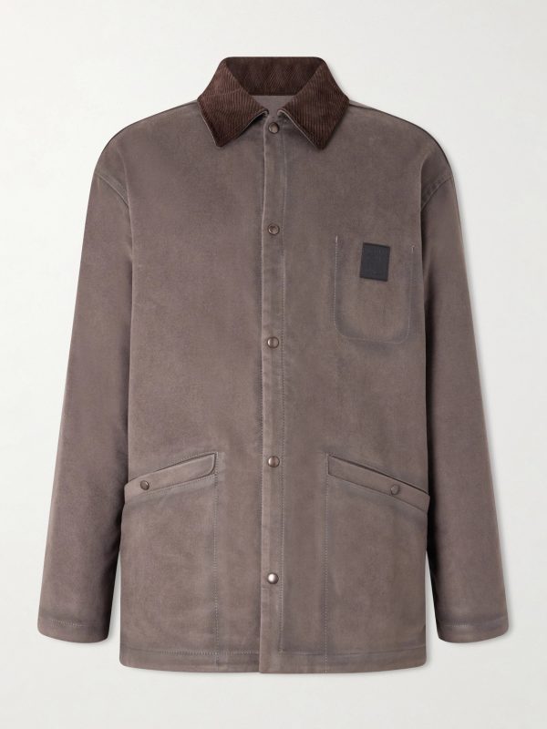 Logo-Appliquéd Corduroy-Trimmed Woven Overshirt Logo-Appliquéd Corduroy-Trimmed Woven Overshirt
