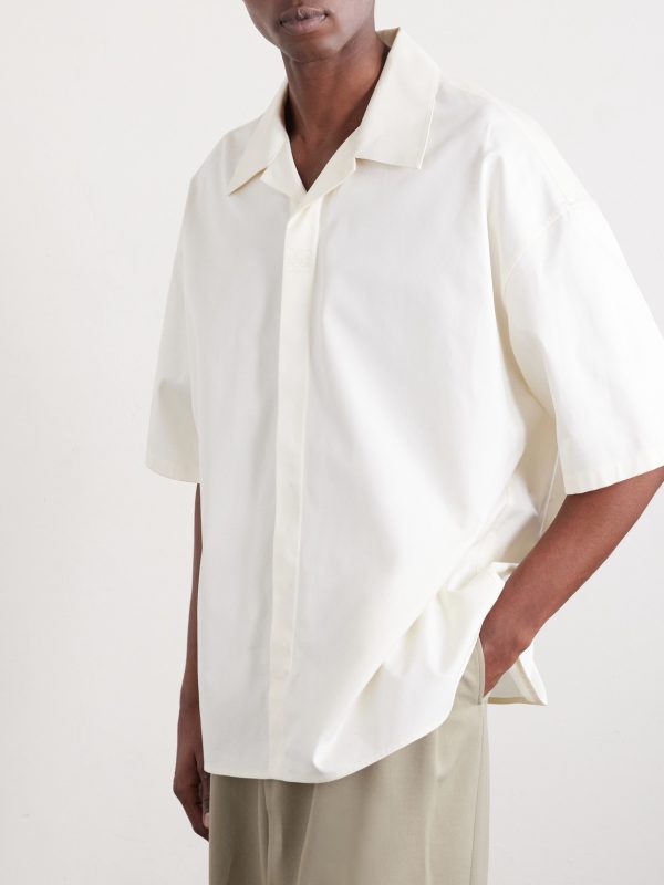 Camp-Collar Logo-Embroidered Cotton-Twill Shirt - FR Camp-Collar Logo-Embroidered Cotton-Twill Shirt - FR