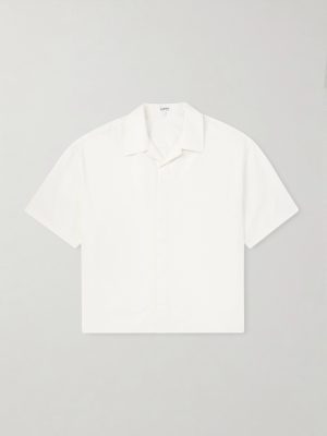 Camp-Collar Logo-Embroidered Cotton-Twill Shirt Camp-Collar Logo-Embroidered Cotton-Twill Shirt