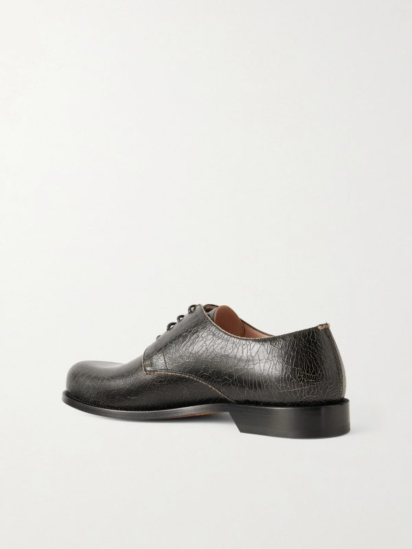 Campo Cracked-Leather Derby Shoes - BK Campo Cracked-Leather Derby Shoes - BK