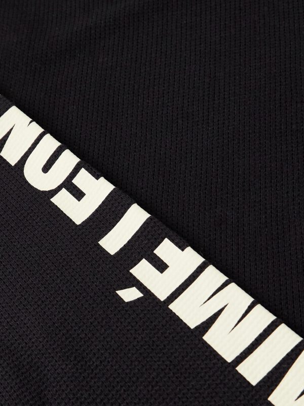 Logo-Print Waffle-Knit Cotton T-Shirt - CU