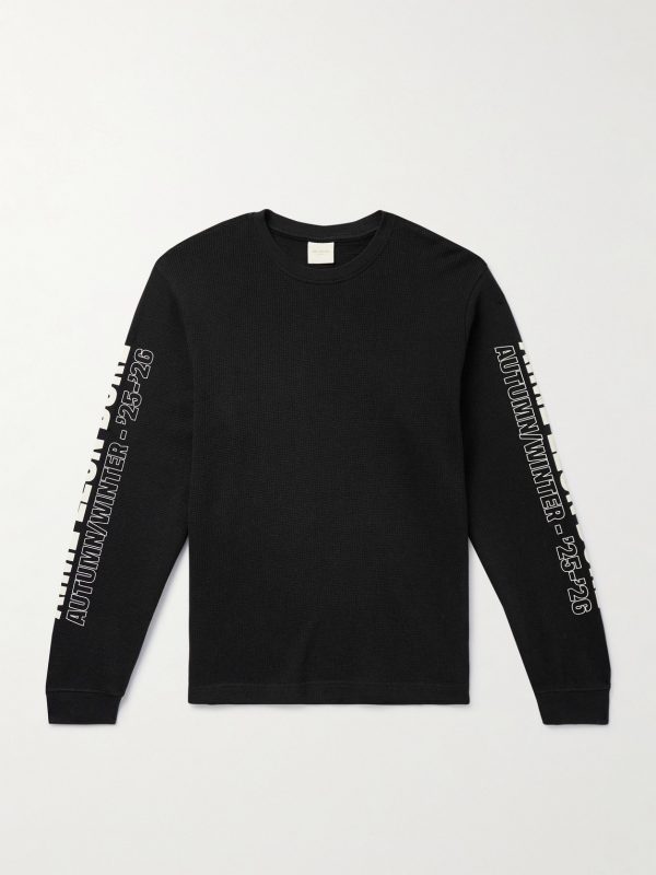 Logo-Print Waffle-Knit Cotton T-Shirt