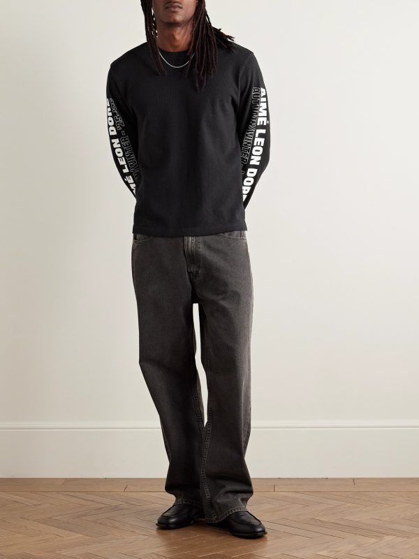 Logo-Print Waffle-Knit Cotton T-Shirt - OU