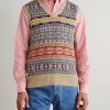 Fair Isle Cotton and Linen-Blend Intarsia Vest - FR Fair Isle Cotton and Linen-Blend Intarsia Vest - FR