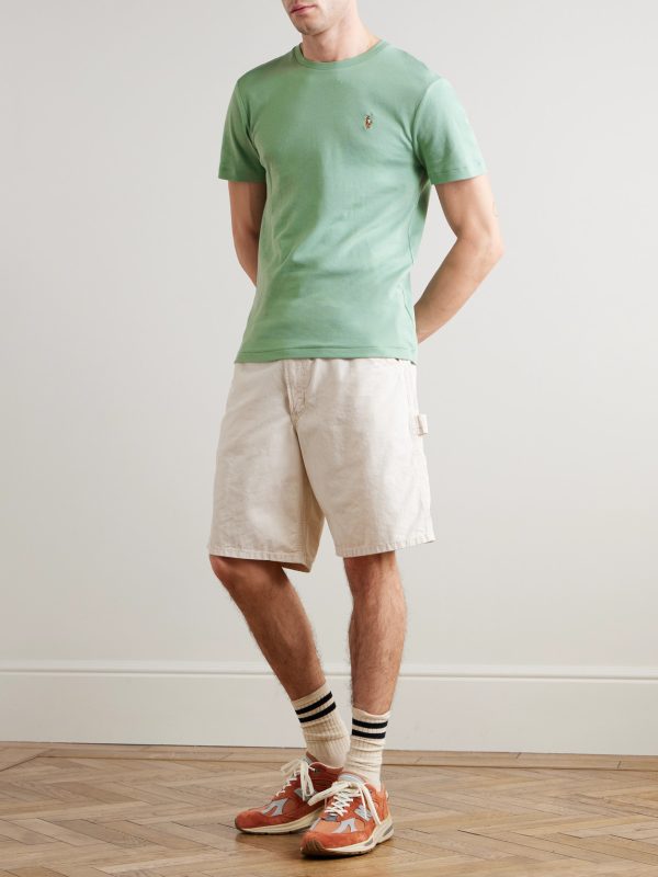Logo-Embroidered Cotton-Jersey T-Shirt - OU Logo-Embroidered Cotton-Jersey T-Shirt - OU