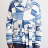 Shawl-Collar Patchwork Cotton and Linen-Blend Cardigan - FR Shawl-Collar Patchwork Cotton and Linen-Blend Cardigan - FR