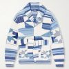 Shawl-Collar Patchwork Cotton and Linen-Blend Cardigan Shawl-Collar Patchwork Cotton and Linen-Blend Cardigan