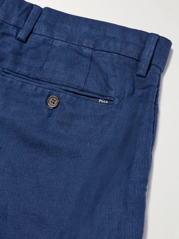 Straight-Leg Linen and Cotton-Blend Trousers - E1 Straight-Leg Linen and Cotton-Blend Trousers - E1