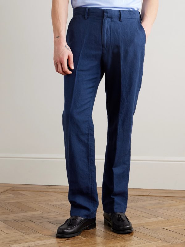 Straight-Leg Linen and Cotton-Blend Trousers - FR Straight-Leg Linen and Cotton-Blend Trousers - FR