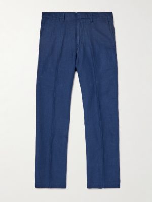 Straight-Leg Linen and Cotton-Blend Trousers Straight-Leg Linen and Cotton-Blend Trousers