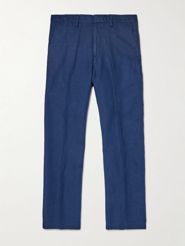 Straight-Leg Linen and Cotton-Blend Trousers Straight-Leg Linen and Cotton-Blend Trousers
