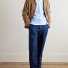 Straight-Leg Linen and Cotton-Blend Trousers - OU Straight-Leg Linen and Cotton-Blend Trousers - OU