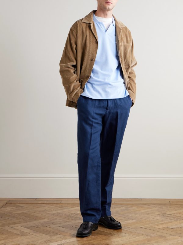 Straight-Leg Linen and Cotton-Blend Trousers - OU Straight-Leg Linen and Cotton-Blend Trousers - OU