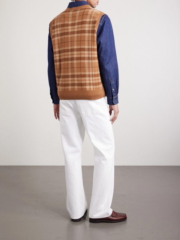 Checked Cashmere Vest - BK