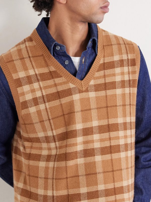 Checked Cashmere Vest - CU