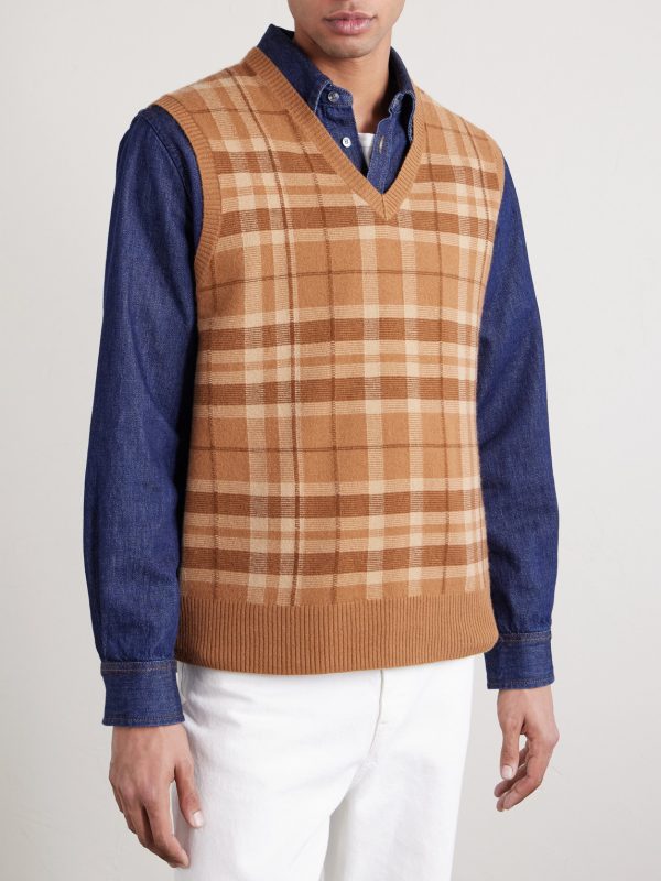 Checked Cashmere Vest - FR