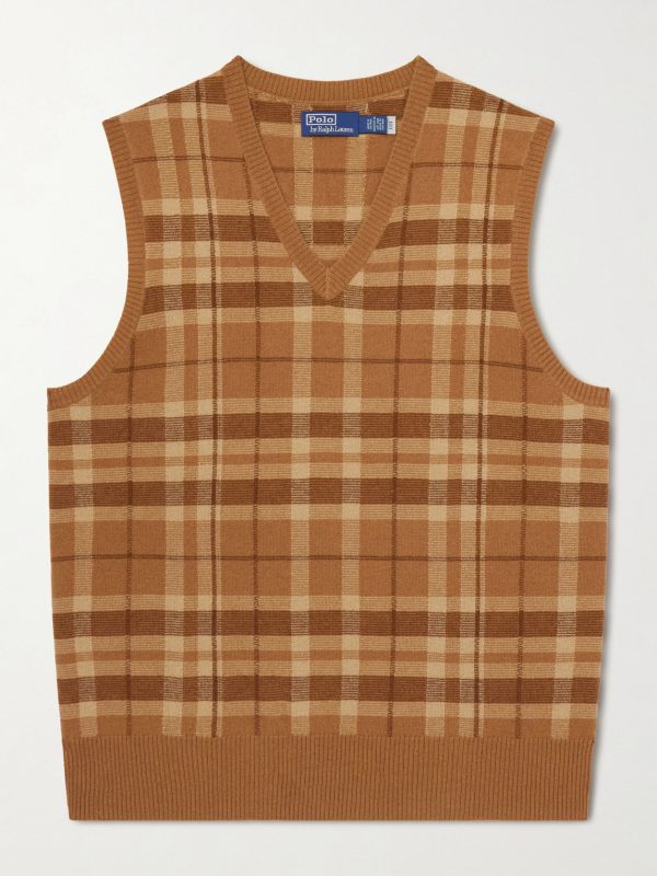 Checked Cashmere Vest