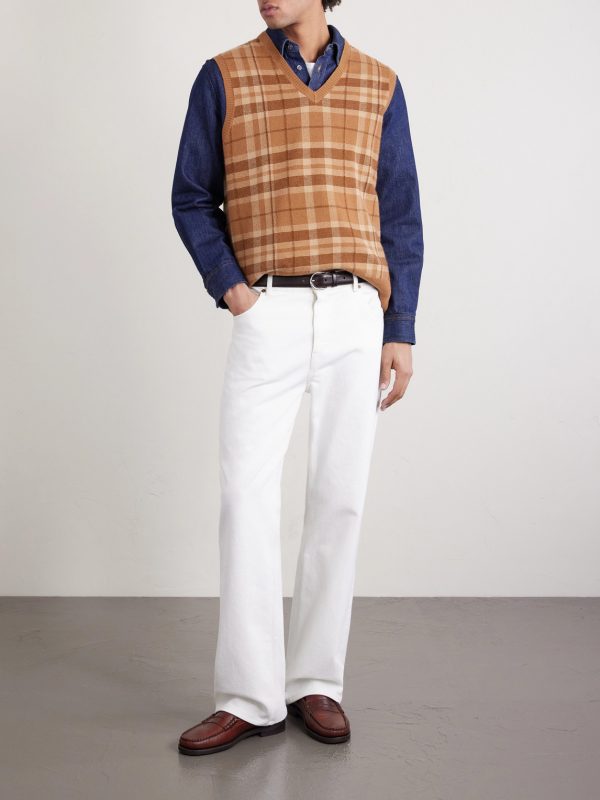Checked Cashmere Vest - OU