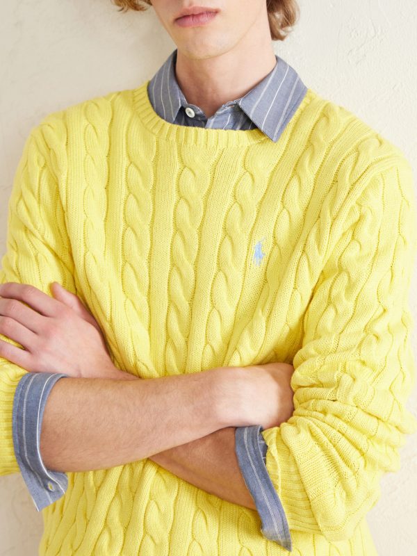 Logo-Embroidered Cable-Knit Cotton Sweater - CU
