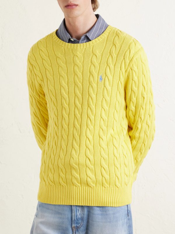Logo-Embroidered Cable-Knit Cotton Sweater - FR