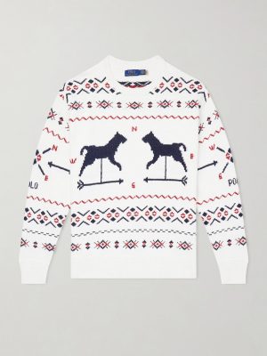 Weathervane Intarsia Cotton, Linen and Cashmere-Blend Sweater