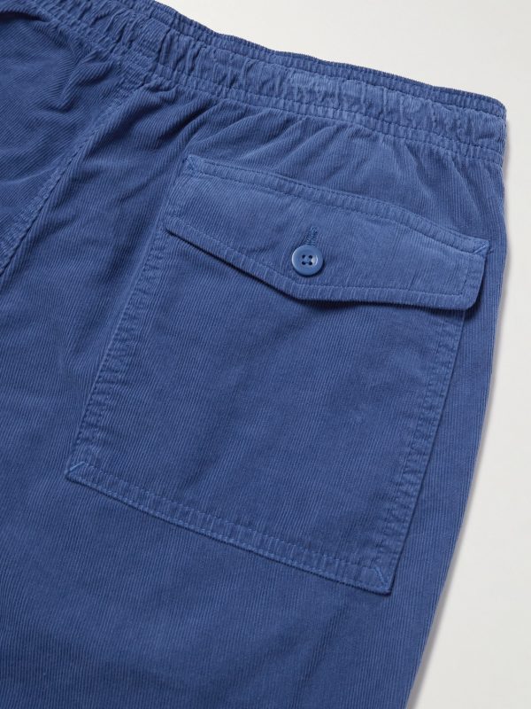 Straight-Leg Logo-Embroidered Cotton-Corduroy Drawstring Shorts - CU Straight-Leg Logo-Embroidered Cotton-Corduroy Drawstring Shorts - CU